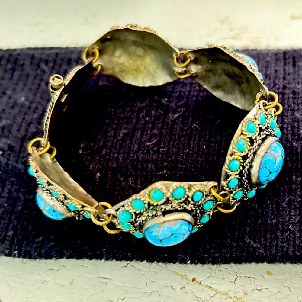 Vintage Turquoise and silver tone  Women's Bracelet